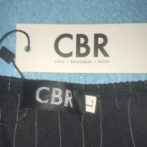 CBR Chic/Boutique/Rose romper faux wrap pinstriped adjustable straps NEW size L - Picture 4 of 8